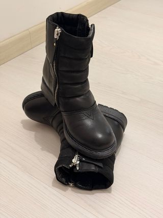 Stivali Diesel vera pelle neri doppia zip