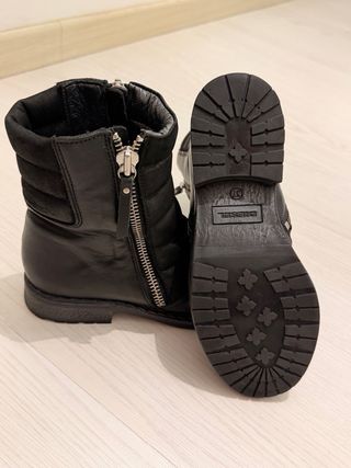 Stivali Diesel vera pelle neri doppia zip