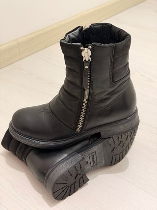 Stivali Diesel vera pelle neri doppia zip