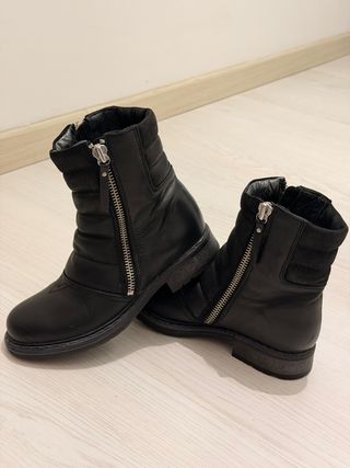 Stivali Diesel vera pelle neri doppia zip