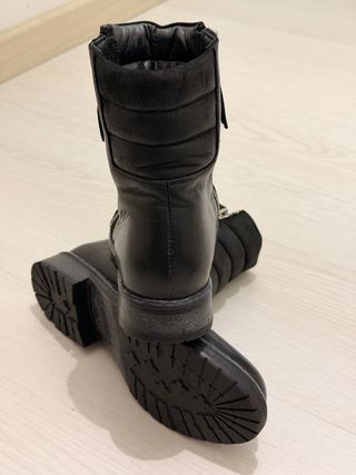 Stivali Diesel vera pelle neri doppia zip