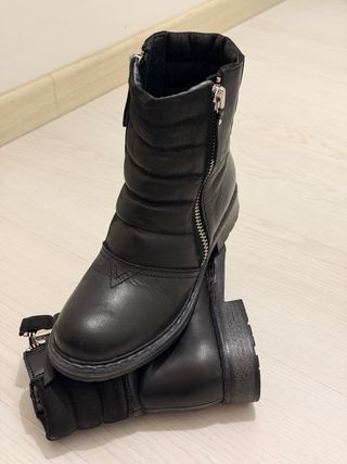 Stivali Diesel vera pelle neri doppia zip