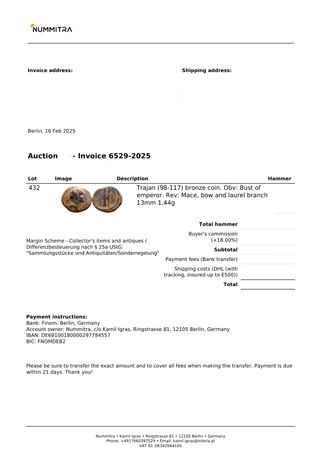 Moneta Romana Traiano (Lecita Provenienza)