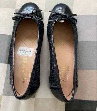 Zapatos Chicas Negros Brillantes