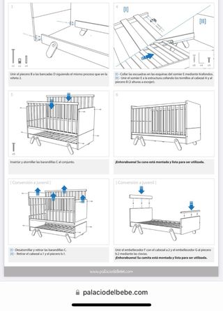 Cuna Montessori y colchón convertible a cama