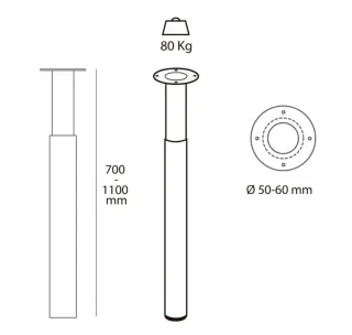 Patas (x4) extensible Leroy Merlin 71-110 cm