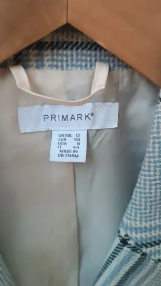 Americana cuadros tartan azul y gris