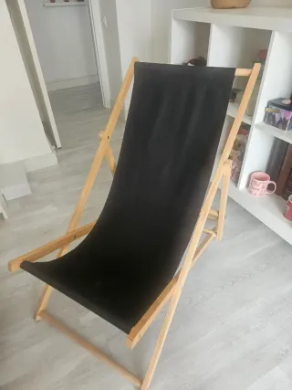 Juego de 2 Hamacas de tela y madera para jardín