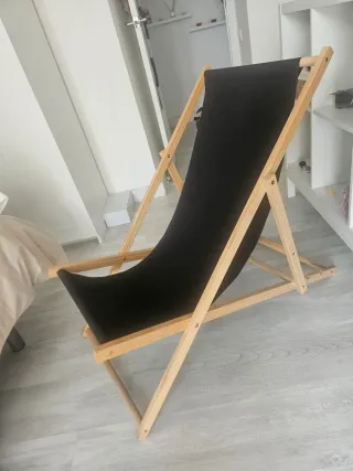 Juego de 2 Hamacas de tela y madera para jardín