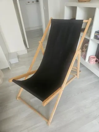 Juego de 2 Hamacas de tela y madera para jardín