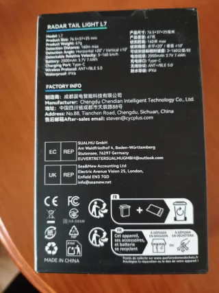 Luz - Radar CYCPLUS L7 Nuevo a estrenar