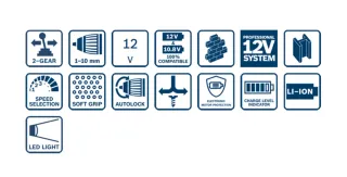 Taladro percutor Bosch 12V + Batería