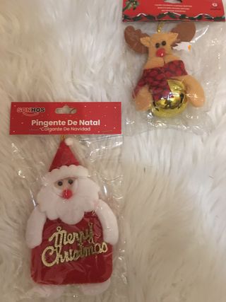 2 Enfeites de Natal: Pai Natal e Rena