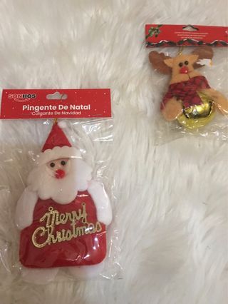 2 Enfeites de Natal: Pai Natal e Rena