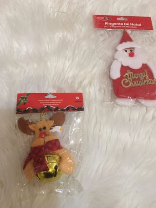 2 Enfeites de Natal: Pai Natal e Rena