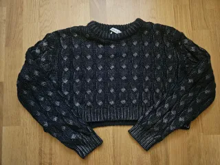 Jersey Zara trenzado negro talla M