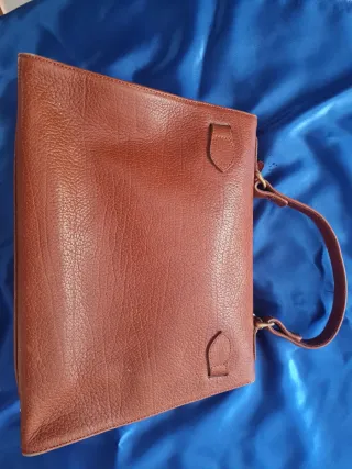 Bolso de piel color whisky tipo Kelly