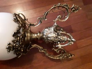 Jarrón Bronce y Cerámica Decorado