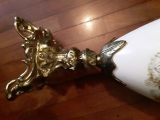 Jarrón Bronce y Cerámica Decorado