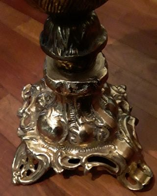 Jarrón Bronce y Cerámica Decorado