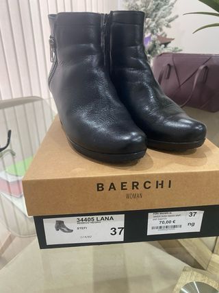 Botines Baerchi Lana Negro Tacon Talla 37