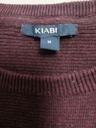 Jersey Kiabi bicolor granate y gris Talla M