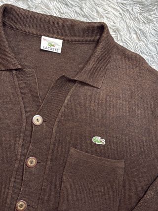 Lacoste vintage brown wool blend cardigan XL