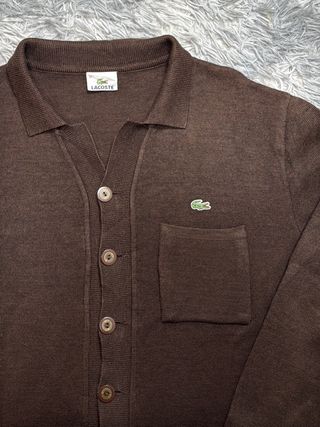 Lacoste vintage brown wool blend cardigan XL
