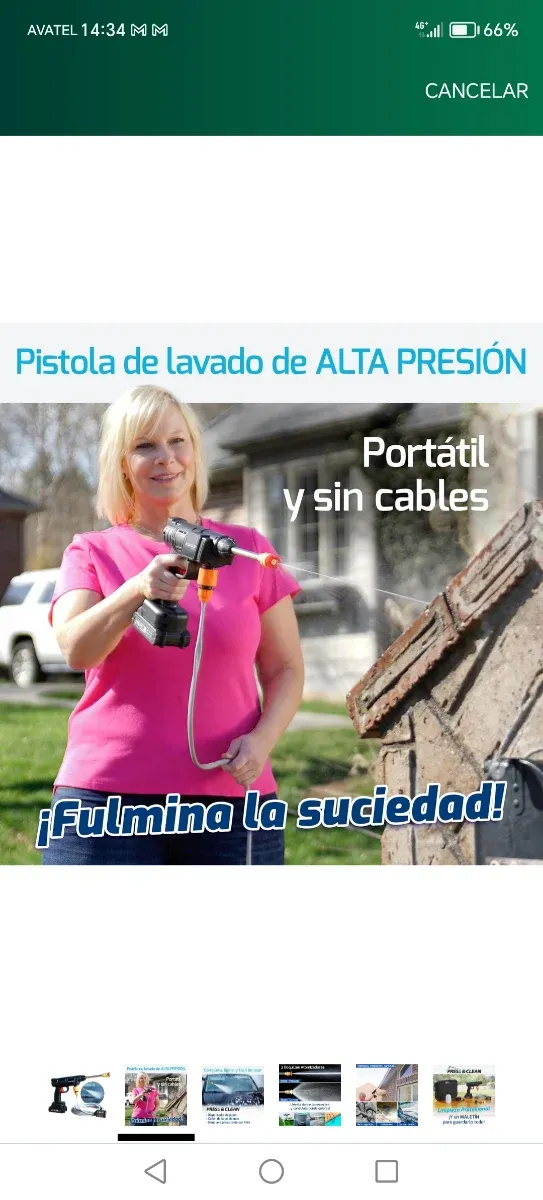 Pistola Lavado Alta Presión Portátil Recargable