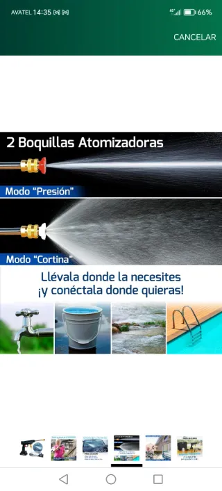 Pistola Lavado Alta Presión Portátil Recargable