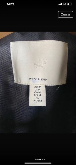 Chaquetón marinero oversize 75% lana H&M T. M