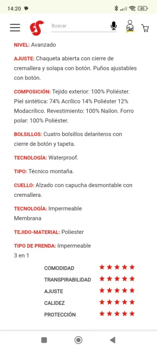 Chaqueta impermeable montaña mujer Talla S