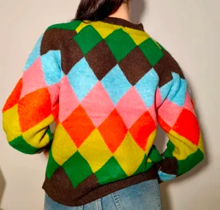 Maglioncino donna fantasia rombi alla moda nuovo