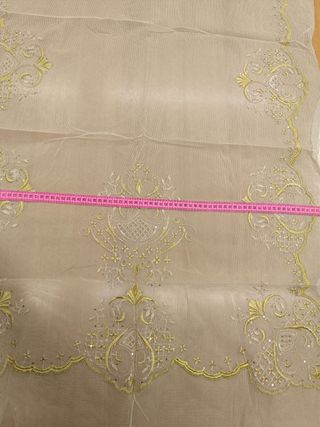 Delantal fallera tul bordado oro sin lentej. 95cm