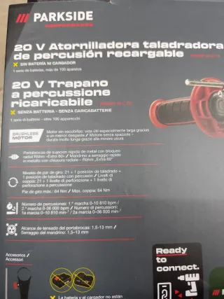 Atornillador Taladro Percutor Parkside 20V