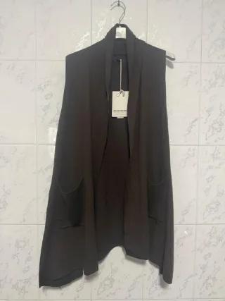 Chaleco de punto talla única marrón