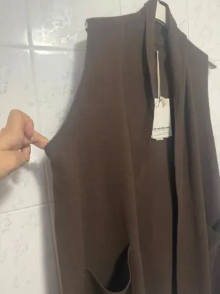 Chaleco de punto talla única marrón