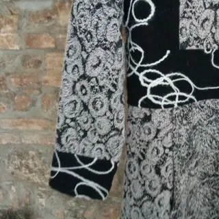 Cappotto donna lana nero/grigio