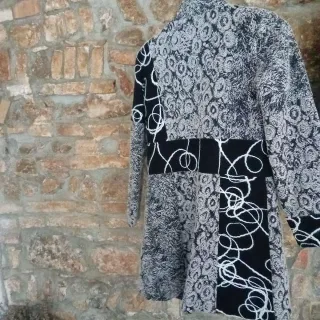Cappotto donna lana nero/grigio
