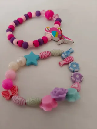 Dúo pulseras plástico infantiles