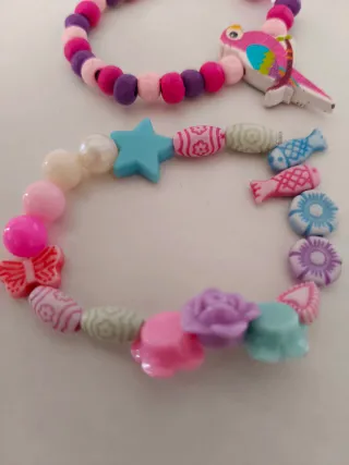 Dúo pulseras plástico infantiles