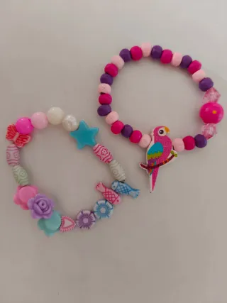 Dúo pulseras plástico infantiles