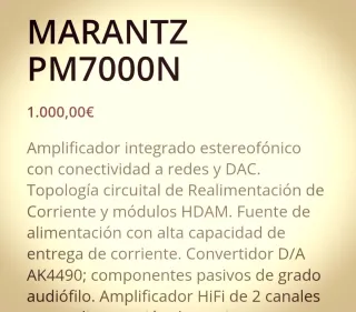 MARANTZ ♠️ Amplificador Streamer Network PM 7000N