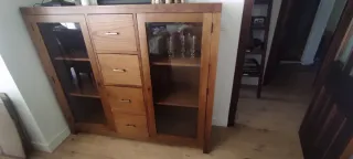 Vitrina Aparador Madera y Cristal