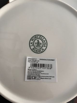 6 Platos La Porcellana Bianca Ø17 cm Nuevos