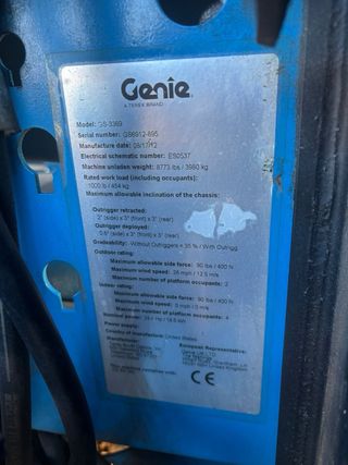 Plataforma Tijera Genie GS3369RT