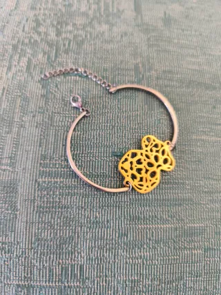 Pulsera caña plata y amarillo