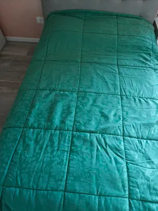 Coperta lana merino verde damascato 234x190