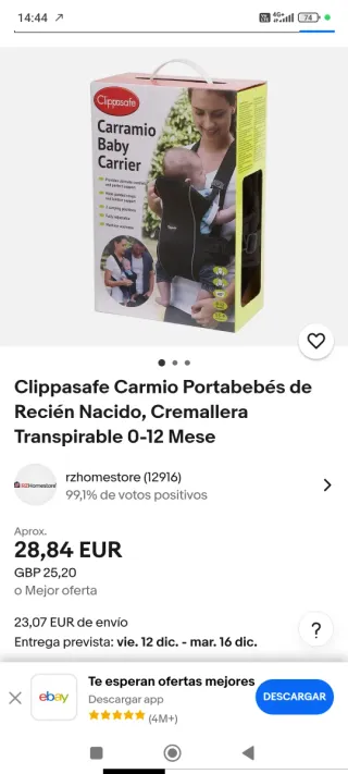 Mochila Portabebés Clippasafe Carramio