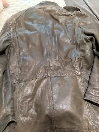 Chaqueta de cuero marrón vintage hombre